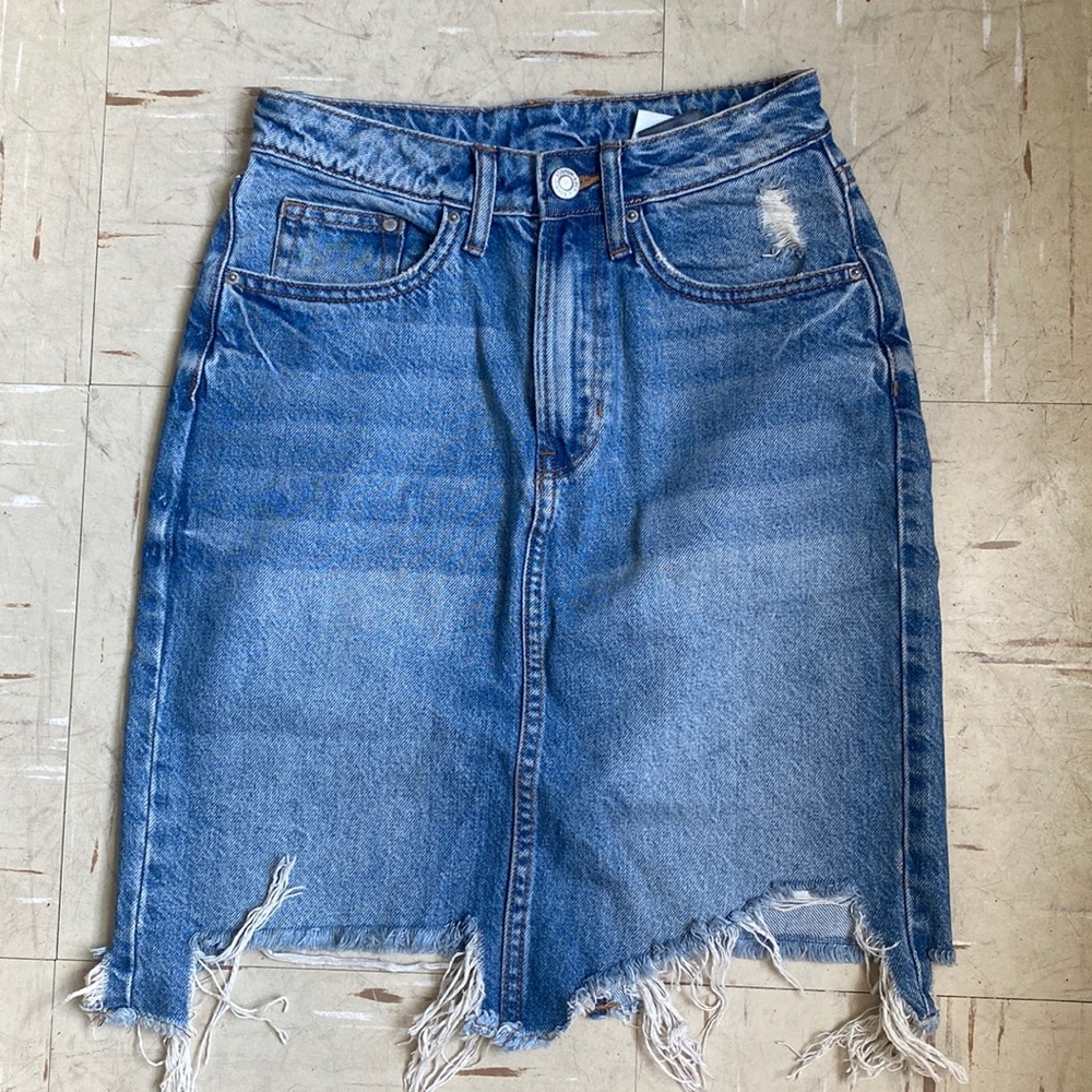 H&M denim high waist skirt
